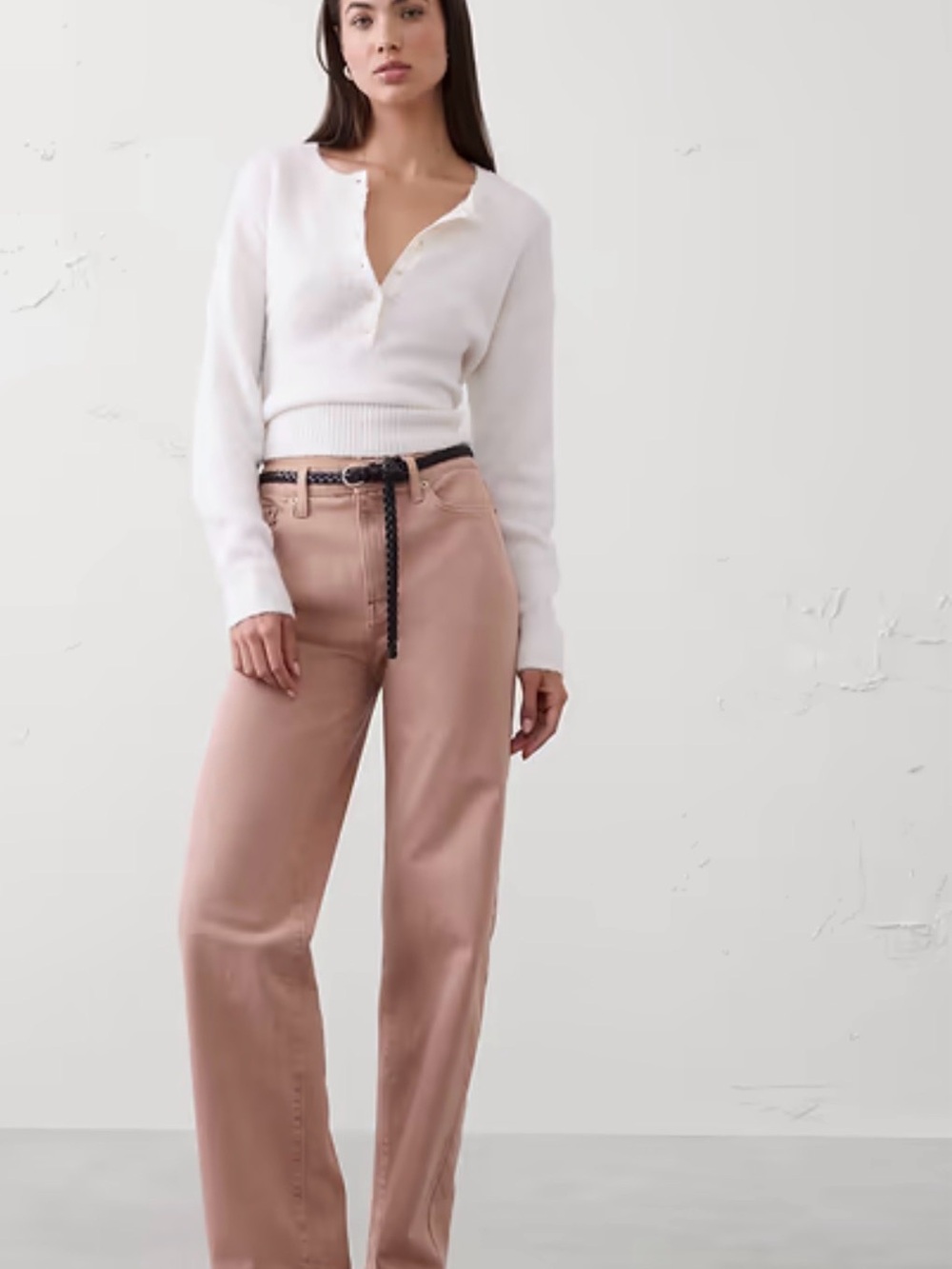 GAP Straight-Leg Jeans in Blush Pink